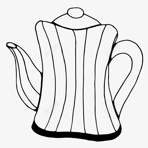 水壶手绘餐具图标svg_新图网 https://ixintu.com 手绘 水壶 盘子 茶 茶会 茶壶 餐具