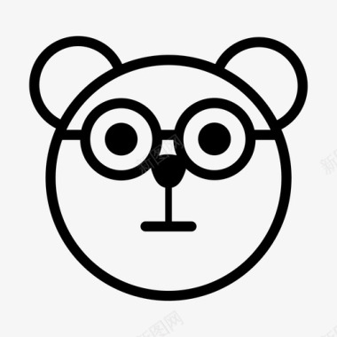 书呆子熊表情符号图标图标