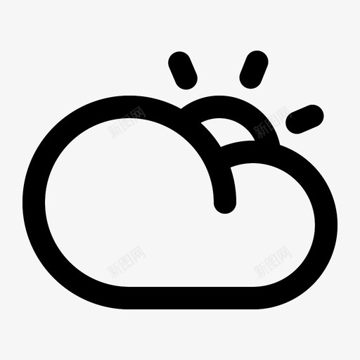 多云转阴svg_新图网 https://ixintu.com 多云转阴 线性 单色 精美 简约 可爱 圆润