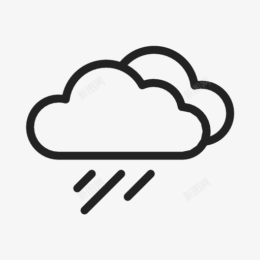 多雨多云天气预报图标svg_新图网 https://ixintu.com 多云 多雨 天气预报