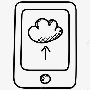 云存储应用数据库和存储涂鸦图标图标
