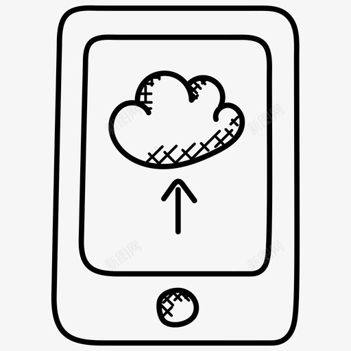 云存储应用数据库和存储涂鸦图标svg_新图网 https://ixintu.com 云存储应用 数据库和存储涂鸦图标