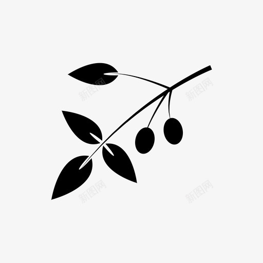 橄榄树枝自然图标svg_新图网 https://ixintu.com 有机 树枝 植物 橄榄 素食 自然