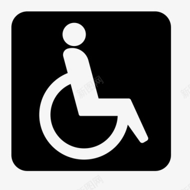 残疾人男子轮椅图标图标