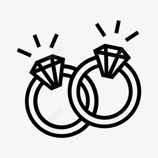 两枚钻戒情侣订婚图标svg_新图网 https://ixintu.com 两枚钻戒 婚礼 情侣 结婚 订婚