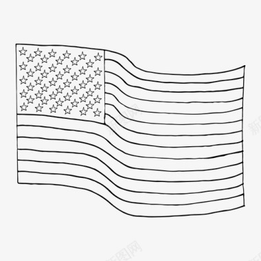 美国国旗美国手绘图标图标