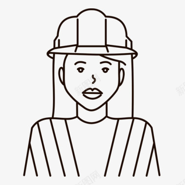 建筑工人性格妇女图标图标
