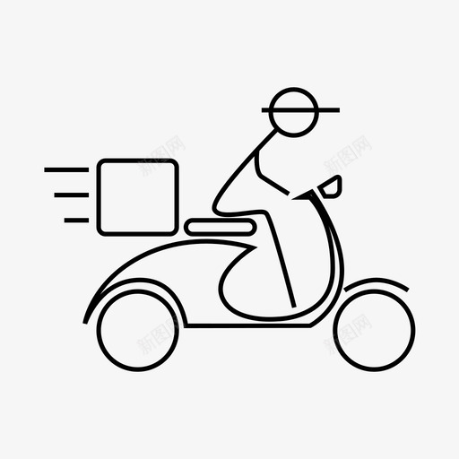 送货自行车快递图标svg_新图网 https://ixintu.com 发送 快递 摩托车 移动用户界面 自行车 送货