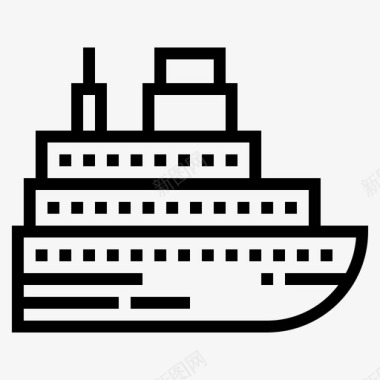 邮轮轮船购物图标图标