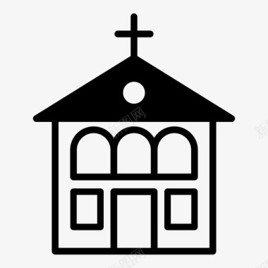 教堂小教堂修道院图标图标