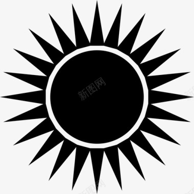 太阳阵列圆形图标图标