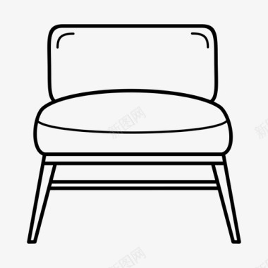 中世纪家具椅子现代图标图标