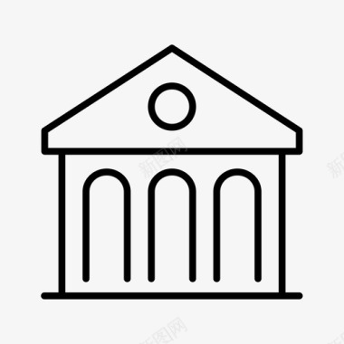 银行建筑物金融图标图标