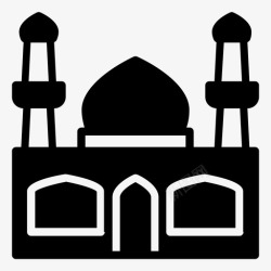 大斋节清真寺圆顶开斋节图标高清图片