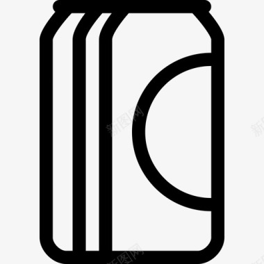 汽水罐饮料简单生产线图标图标
