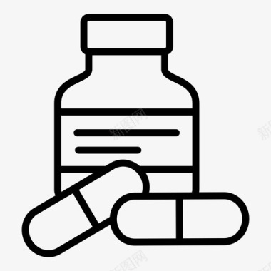 药品瓶子胶囊图标图标
