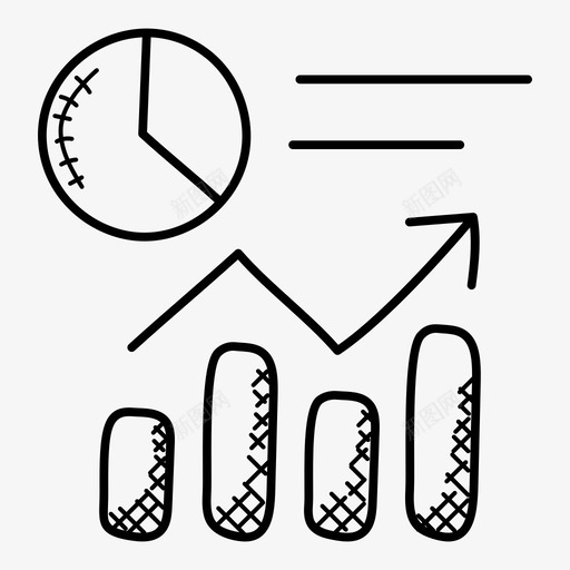 com 信息图表 增长图表 搜索引擎优化和营销涂鸦图标 数据分析 数据