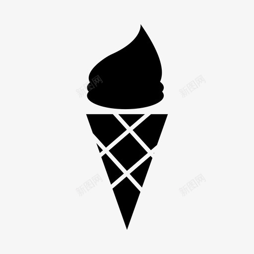 冰激凌甜筒甜点图标svg_新图网 https://ixintu.com 冰激凌 冰激凌蛋卷 夏天 甜点 甜筒