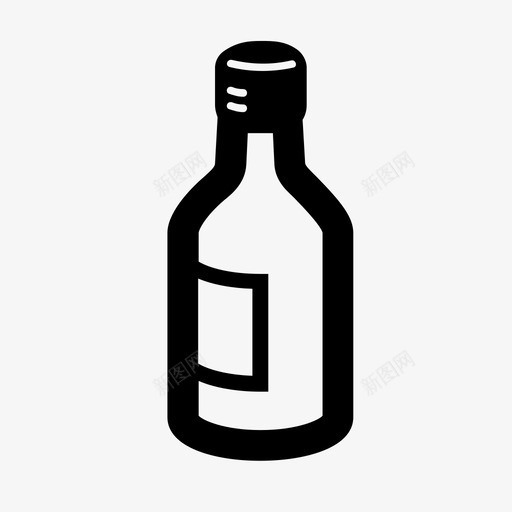 烧酒瓶子酒图标svg_新图网 https://ixintu.com 我最喜欢的食物集01 烧酒 瓶子 酒