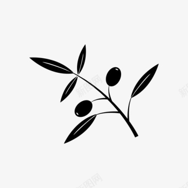 橄榄树枝自然图标图标