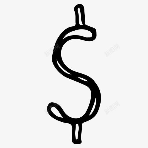 美元货币符号图标svg_新图网 https://ixintu.com 手绘 符号 美元 美国 货币