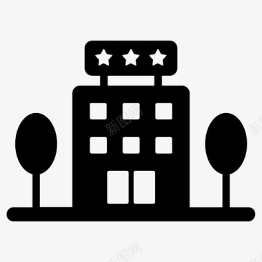 酒店住宿汽车旅馆图标图标