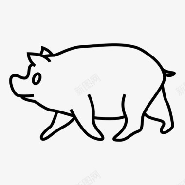 猪牛牲畜图标图标