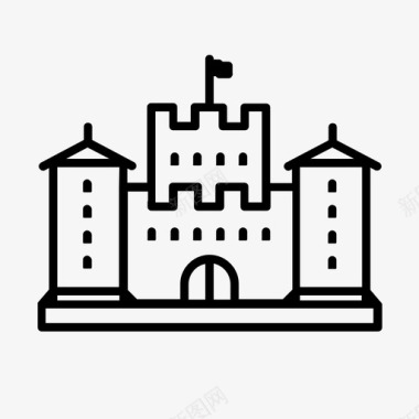 城堡堡垒防御工事图标图标