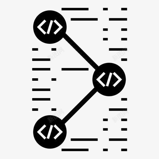 代码连接开发人员图标svg_新图网 https://ixintu.com 代码 函数 开发人员 节点 连接