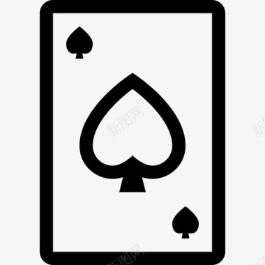黑桃王牌扑克牌简单线图标图标