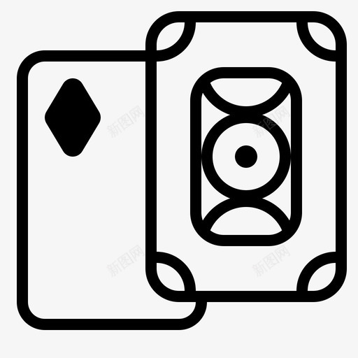 钻石与甲板卡片扑克牌图标svg_新图网 https://ixintu.com 卡片 套装 扑克牌 扑克牌细线 钻石与甲板
