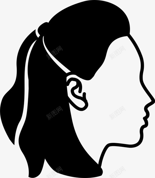 蓬松时尚发型图标svg_新图网 https://ixintu.com 发型 女士 女性发型 时尚 款式 蓬松