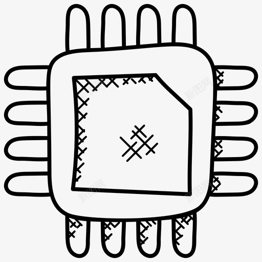 处理器电路板计算机硬件图标svg_新图网 https://ixintu.com 主板 处理器 数字芯片 电路板 科幻涂鸦图标 科技科学 计算机硬件