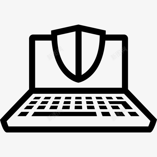 笔记本电脑安全在线支付图标svg_新图网 https://ixintu.com 在线 在线购物 支付 盾 笔记本电脑安全