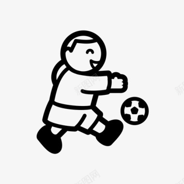 儿童足球足球乐趣图标图标