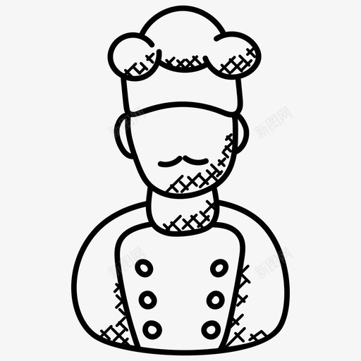 厨师面包师烹饪师图标svg_新图网 https://ixintu.com 厨师 烹饪师 职业涂鸦图标 面包师 食品准备者