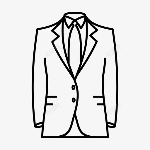西服服装夹克图标svg_新图网 https://ixintu.com 夹克 服装 男装 西服 领带