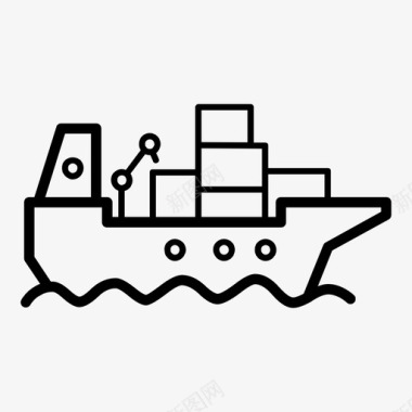 货船油轮运输图标图标