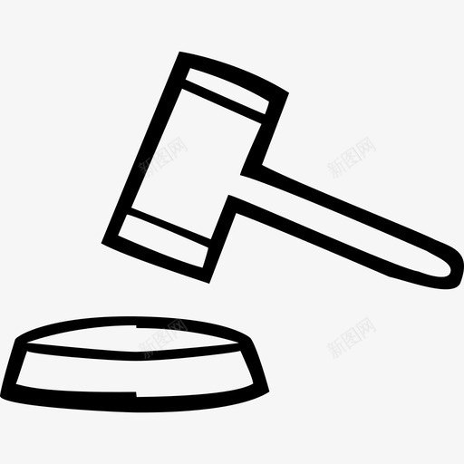 拍卖结案法庭图标svg_新图网 https://ixintu.com 手绘 拍卖 木槌 法官 法庭 结案