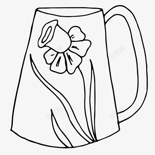 茶杯饮料玻璃杯图标svg_新图网 https://ixintu.com 手绘 玻璃杯 盘子 茶杯 餐具 饮料
