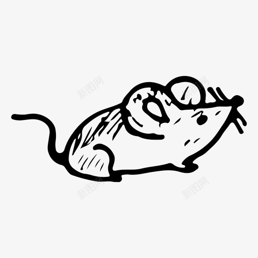 老鼠动物手绘图标svg_新图网 https://ixintu.com 动物 手绘 素描 老鼠 自然