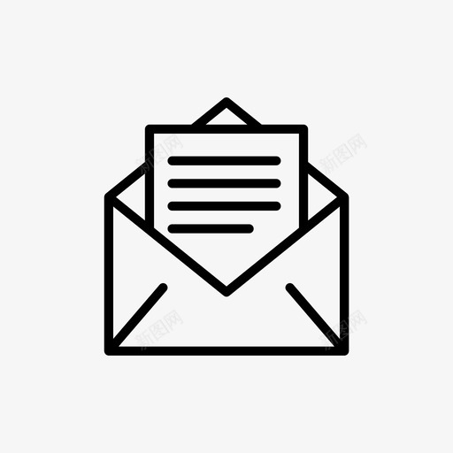 邮件信封纸张图标svg_新图网 https://ixintu.com 业务图标 信封 接收 纸张 邮件