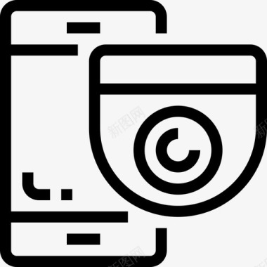智能手机安全摄像头保护图标图标