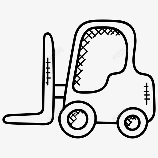 叉车本迪卡车升降机图标svg_新图网 https://ixintu.com 升降机 叉车 工业涂鸦图标 本迪卡车