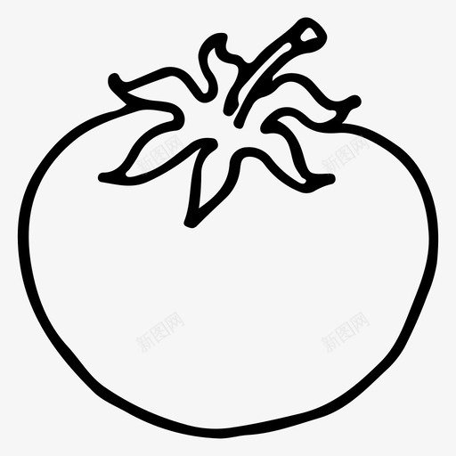 番茄食物野餐图标svg_新图网 https://ixintu.com 番茄 素描 蔬菜 野餐 食物