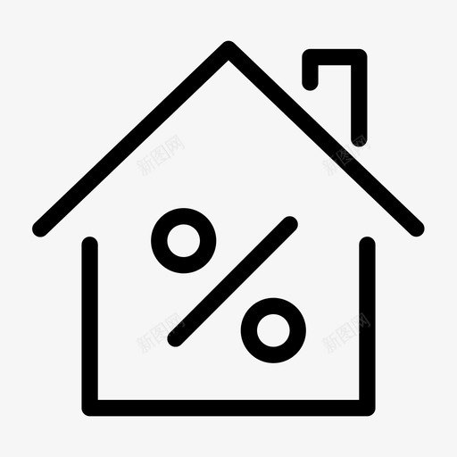 房屋贷款房屋房产图标svg_新图网 https://ixintu.com 2000个简单的线图标 房产 房地产 房屋 房屋贷款