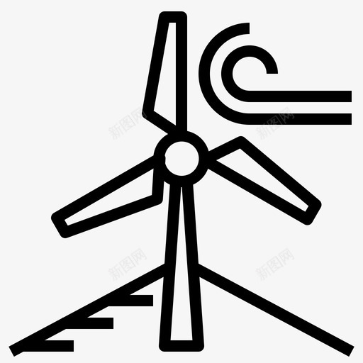 电力生态能源风能图标svg_新图网 https://ixintu.com 生态能源 电力 风能 风车
