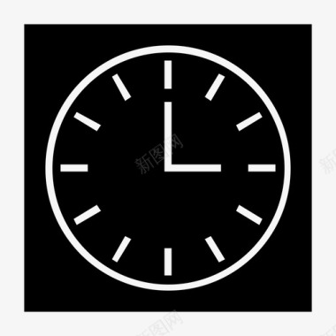 时间时钟正方形图标图标