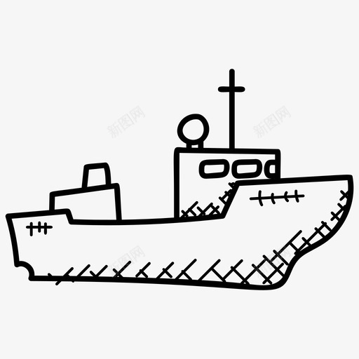 船海洋帆船图标svg_新图网 https://ixintu.com 地图和导航涂鸦图标 帆船 海洋 船