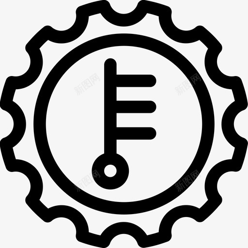 温度计发动机齿轮图标svg_新图网 https://ixintu.com 发动机 变速器 汽车仪表板第3部分 温度 温度计 齿轮